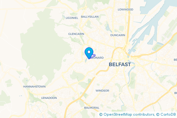 Coach Hire route map for Springfield, Belfast