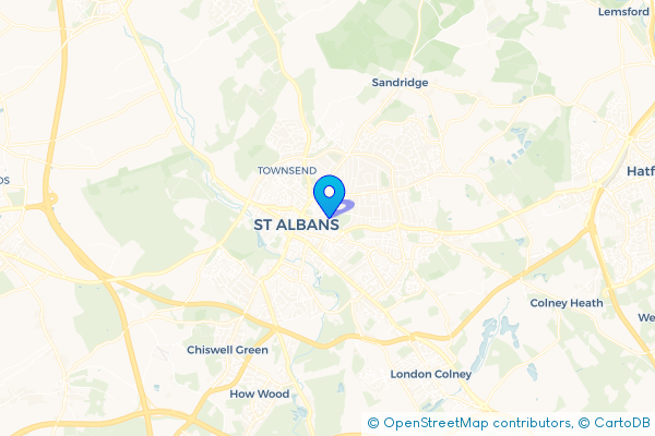 Coach Hire route map for St Albans, Hertfordshire