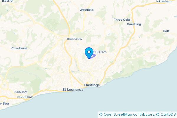 Coach Hire route map for St Helen's Wood, East Sussex
