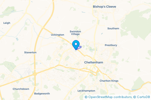 Coach Hire route map for St Peter's, Gloucestershire