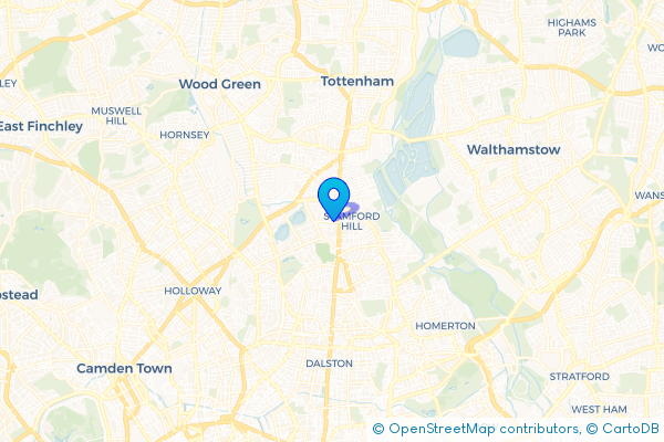 Coach Hire route map for Stamford Hill, Greater London