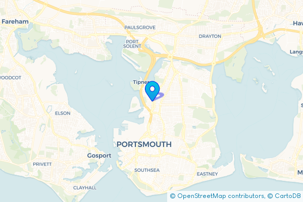 Coach Hire route map for Stamshaw, Hampshire