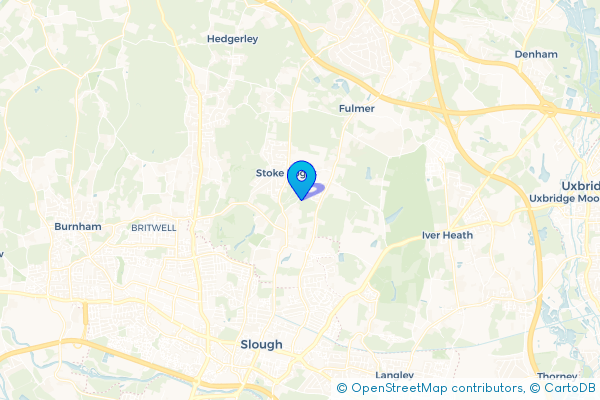 Coach Hire route map for Stoke Poges, Buckinghamshire