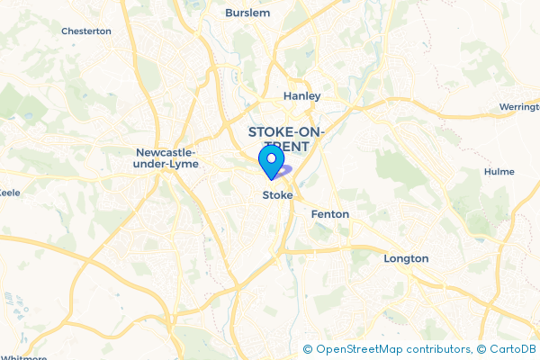 Coach Hire route map for Stoke-upon-Trent, Staffordshire