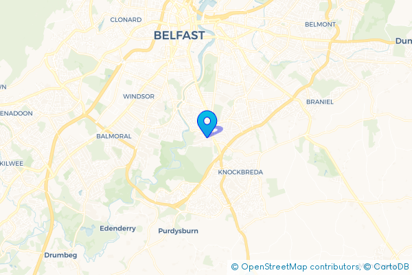 Coach Hire route map for Stranmillis, Belfast