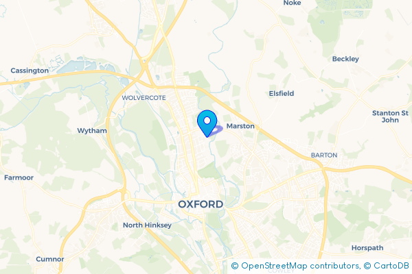 Coach Hire route map for Summertown, Oxfordshire