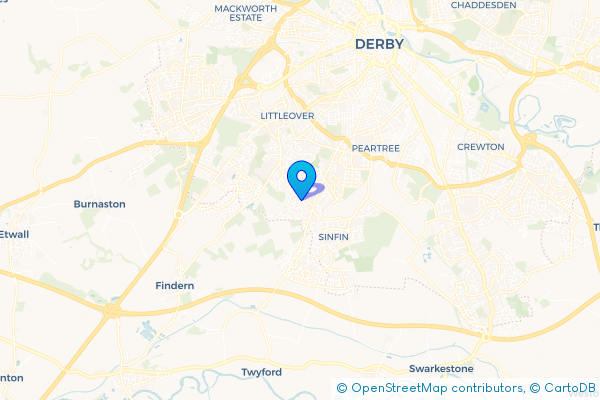 Coach Hire route map for Sunny Hill, Derbyshire