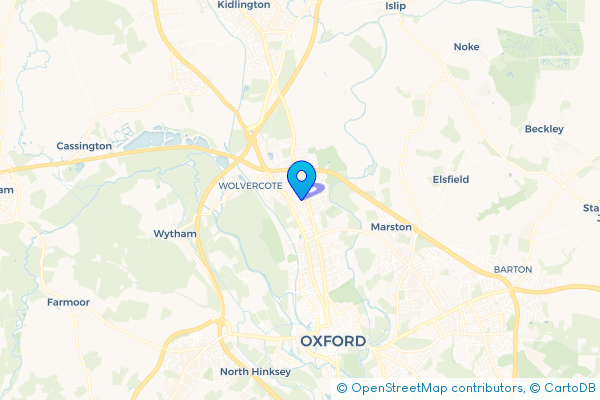 Coach Hire route map for Sunnymead, Oxfordshire