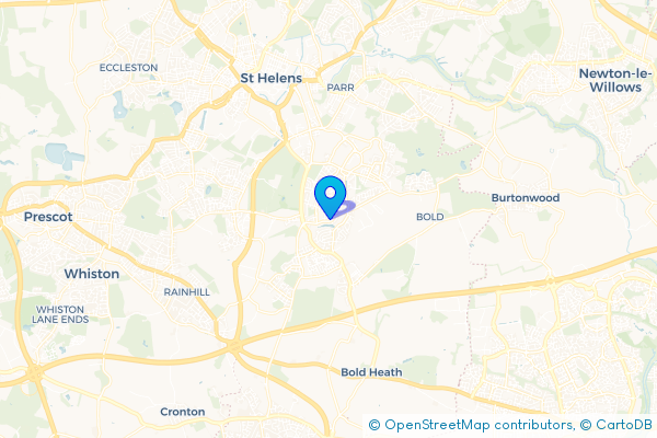 Coach Hire route map for Sutton Leach, Merseyside