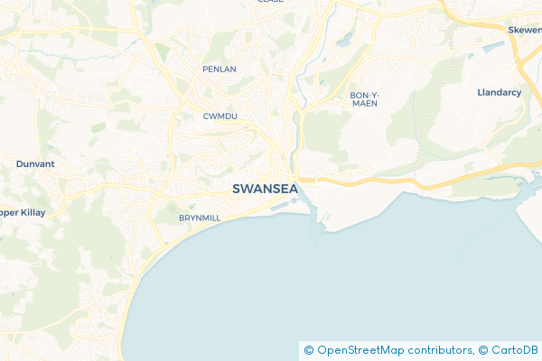 Coach Hire route map for Swansea, Swansea