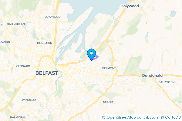 Coach Hire route map for Sydenham, Belfast