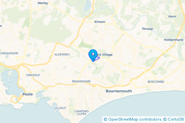 Coach Hire route map for Talbot Heath, Dorset