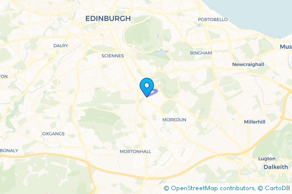 Coach Hire route map for The Inch, City of Edinburgh