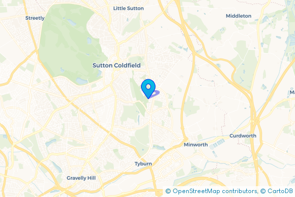 Coach Hire route map for Thimble End, West Midlands