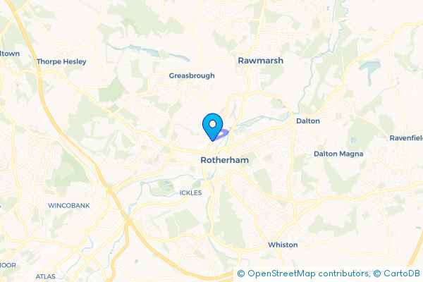 Coach Hire route map for Thorn Hill, South Yorkshire