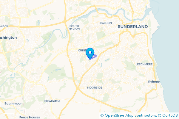 Coach Hire route map for Thorney Close, Tyne and Wear