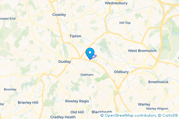 Coach Hire route map for Tividale, West Midlands
