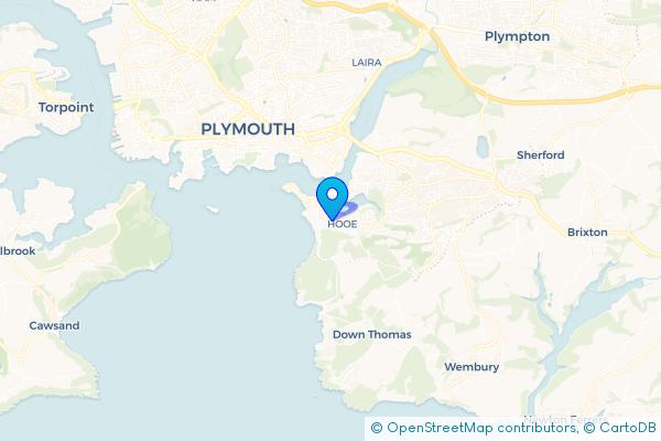 Coach Hire route map for Turnchapel, Devon