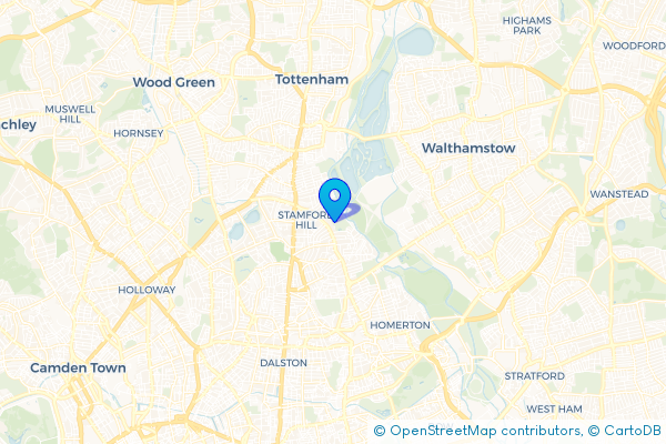 Coach Hire route map for Upper Clapton, Greater London