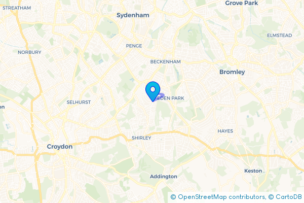 Coach Hire route map for Upper Elmers End, Greater London