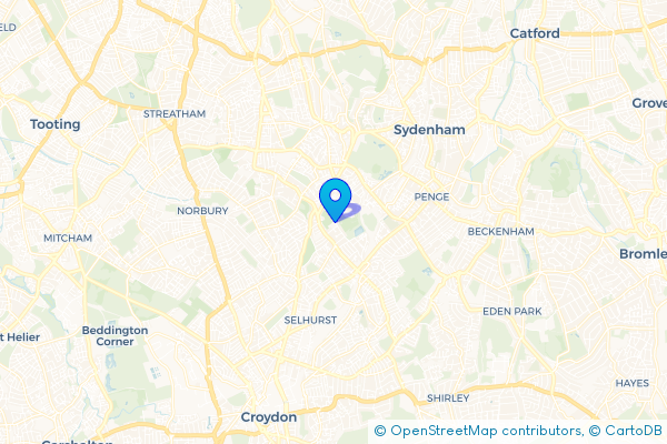 Coach Hire route map for Upper Norwood, Greater London