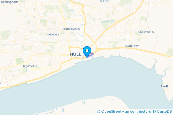 Coach Hire route map for Victoria Dock Village, East Riding of Yorkshire