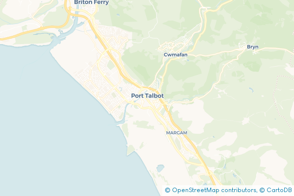 Coach Hire route map for Port Talbot, Neath Port Talbot