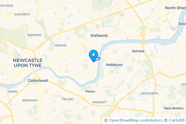 Coach Hire route map for Walker, Tyne and Wear