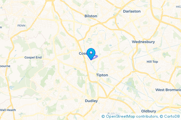 Coach Hire route map for Wallbrook, West Midlands