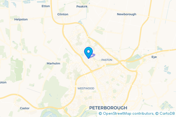 Coach Hire route map for Walton, Cambridgeshire