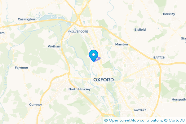 Coach Hire route map for Walton Manor, Oxfordshire