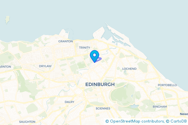 Coach Hire route map for Warriston, City of Edinburgh
