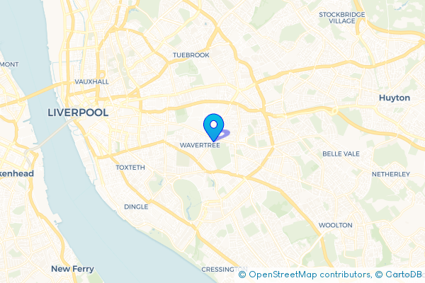 Coach Hire route map for Wavertree, Merseyside
