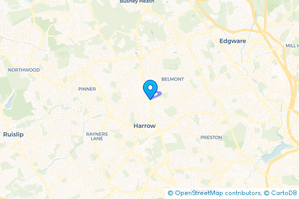 Coach Hire route map for Wealdstone, Greater London