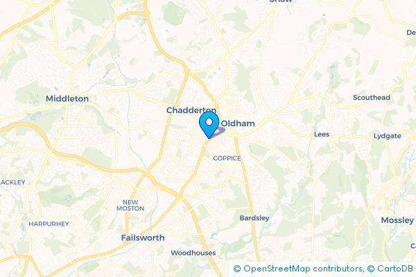 Coach Hire route map for Werneth, Greater Manchester