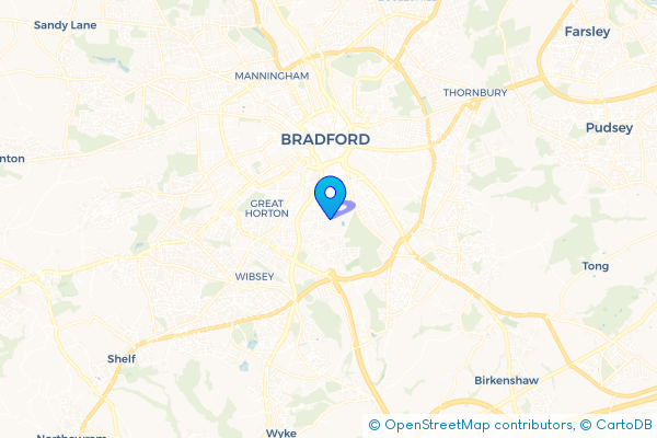 Coach Hire route map for West Bowling, West Yorkshire