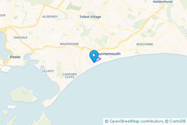 Coach Hire route map for West Cliff, Dorset