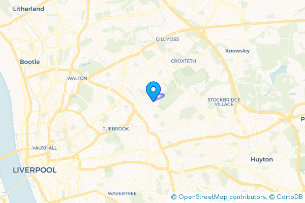 Coach Hire route map for West Derby, Merseyside