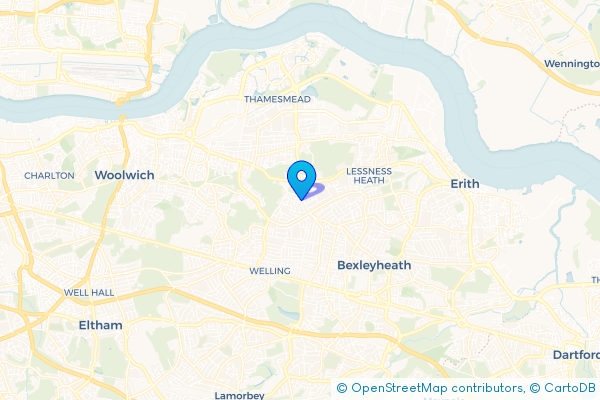 Coach Hire route map for West Heath, Greater London