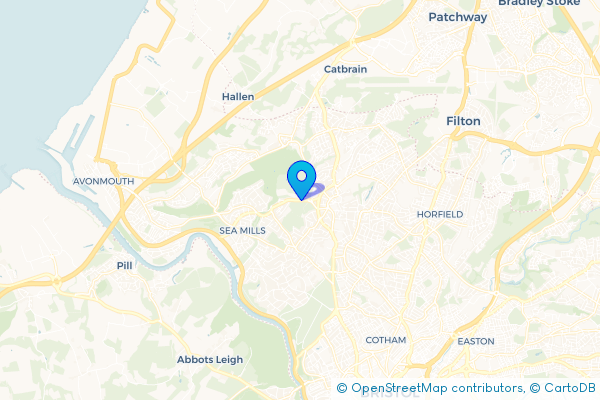 Coach Hire route map for Westbury on Trym, Bristol
