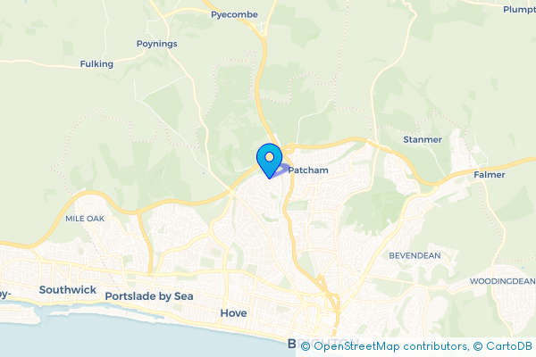 Coach Hire route map for Westdene, East Sussex
