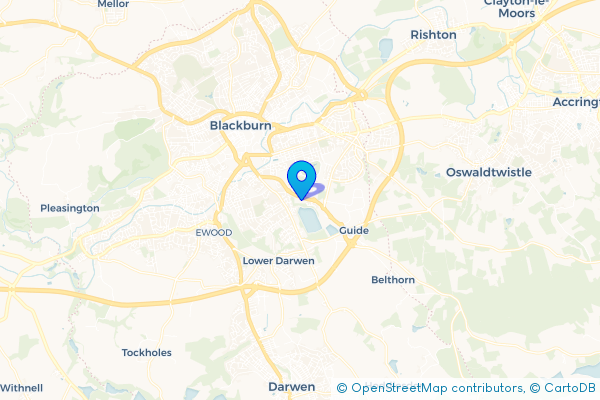 Coach Hire route map for Whinny Heights, Lancashire