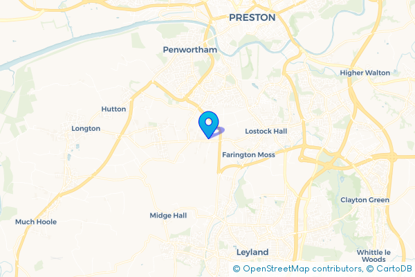 Coach Hire route map for White Stake, Lancashire