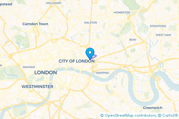 Coach Hire route map for Whitechapel, Greater London