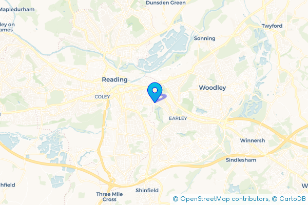 Coach Hire route map for Whiteknights, Berkshire