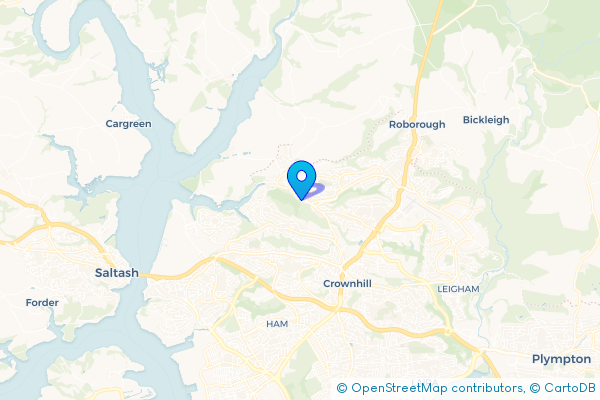 Coach Hire route map for Whitleigh, Devon