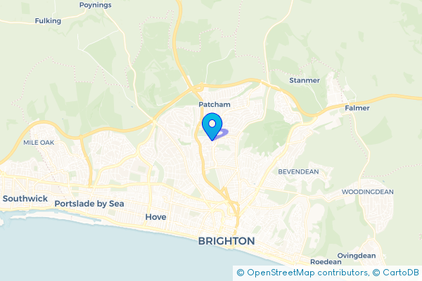 Coach Hire route map for Withdean, East Sussex