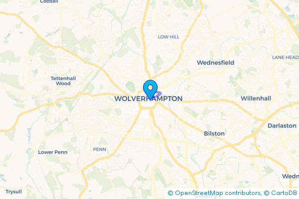 Coach Hire route map for Wolverhampton, West Midlands