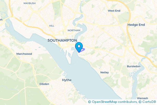 Coach Hire route map for Woolston, Hampshire