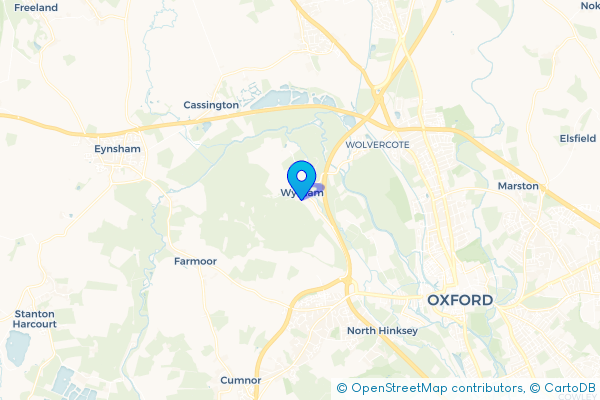 Coach Hire route map for Wytham, Oxfordshire